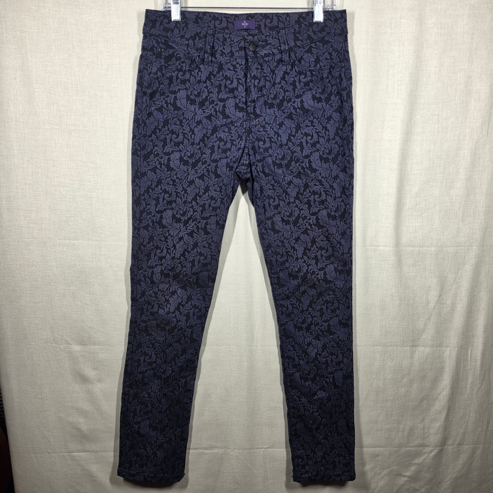 NYDJ Pants Women 10 Leggings  Damask Floral Brocade Slim Professional Wear